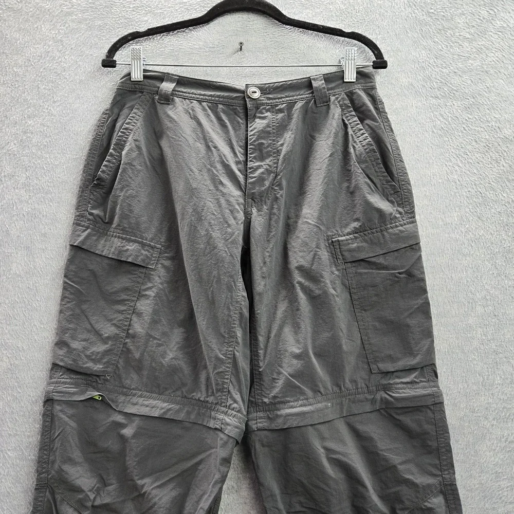 REI Co-Op Men Activewear Pants 32W X 32L Gray Convertible Cargo Button 30